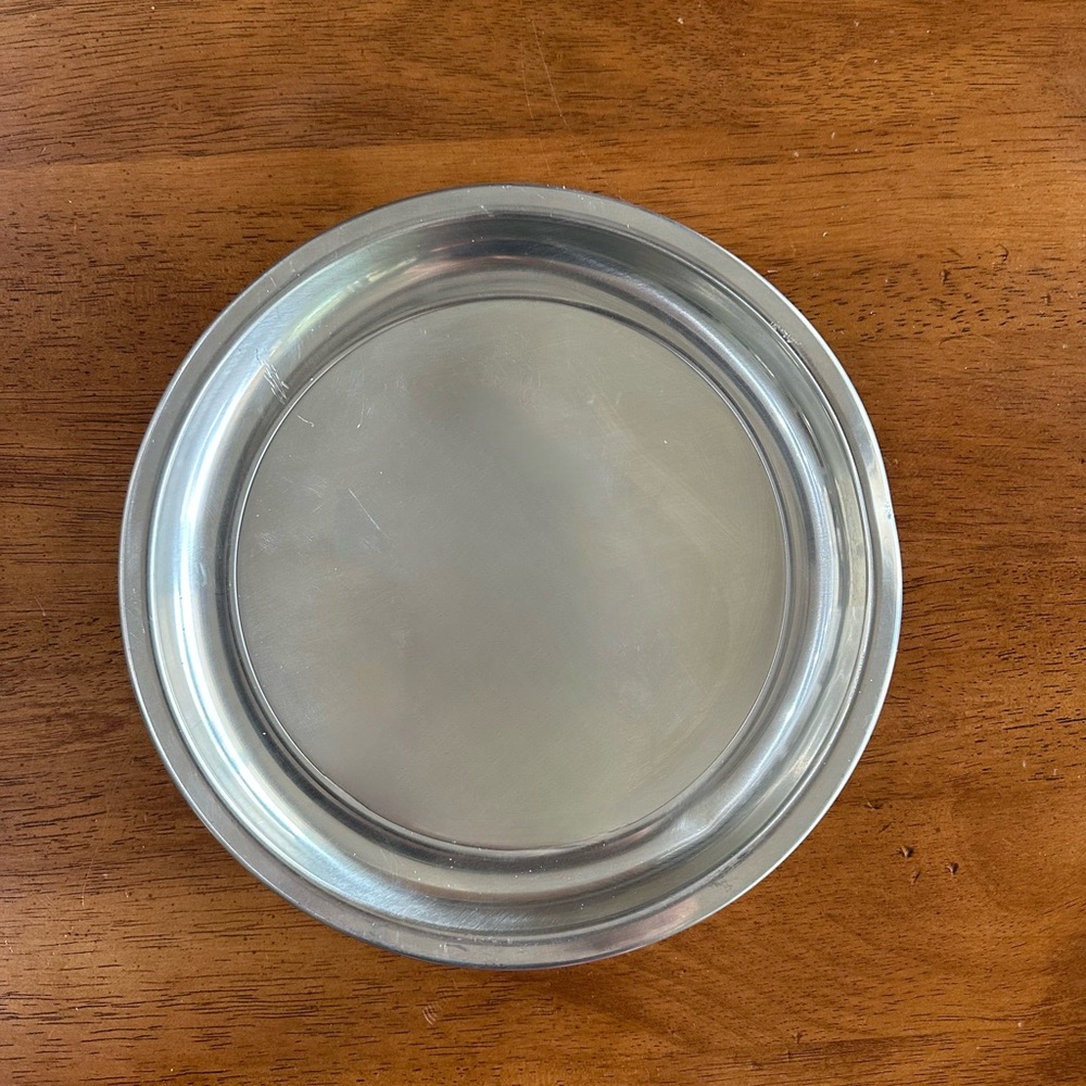 Vintage Woodbury Silver Pewter Round Approx 8” Serving Tray Plate